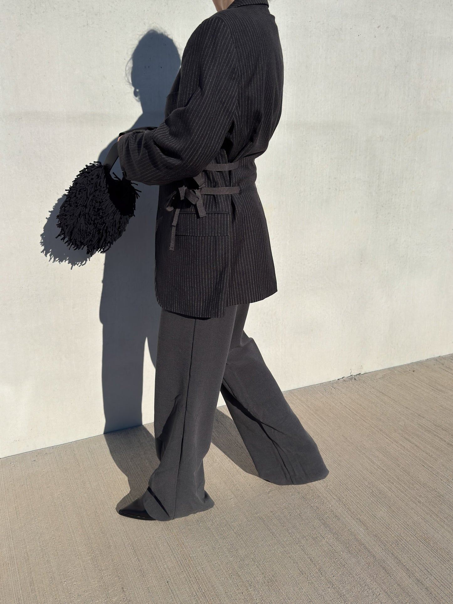 Brando pinstriped anthracite wool (Michael&son)