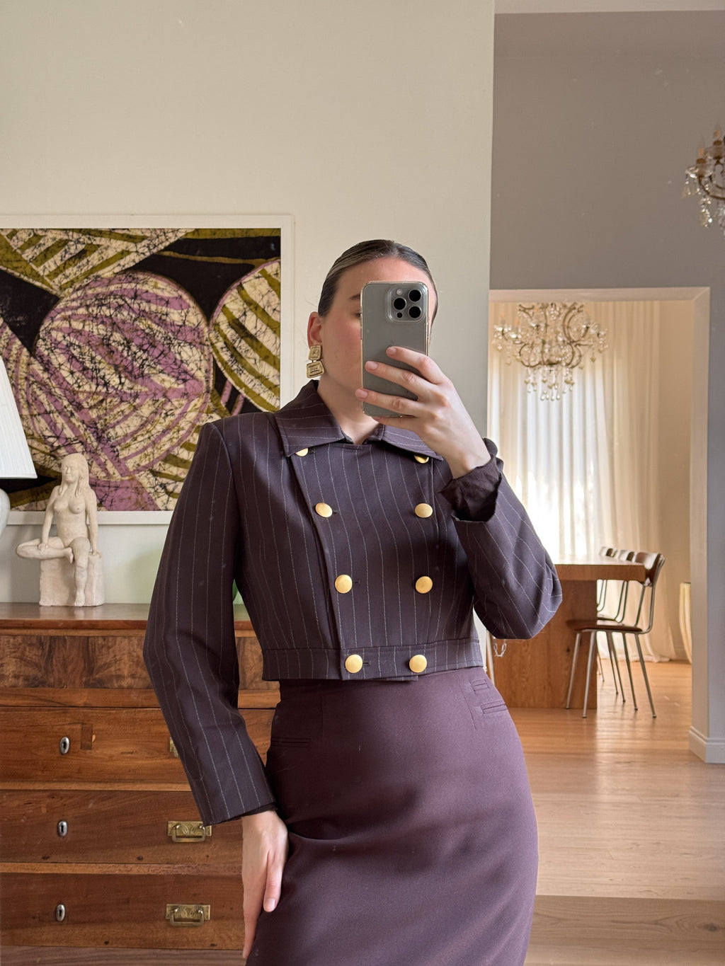 Solo chocolate cropped jacket