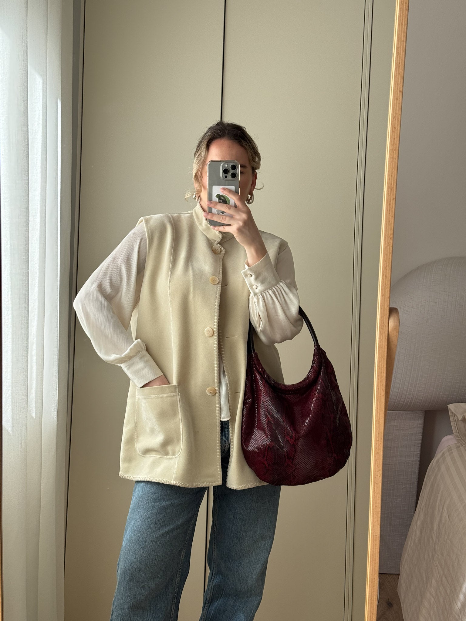 Chenille ivory gilet