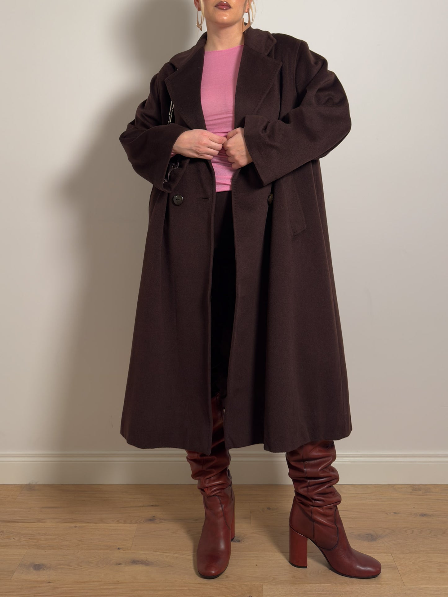 Pierre Cardin pure wool chocolate coat