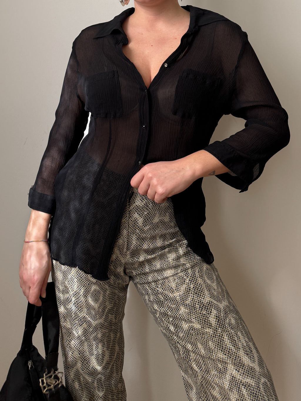 Pure silk black blouse