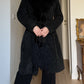 Suede and fur black coat