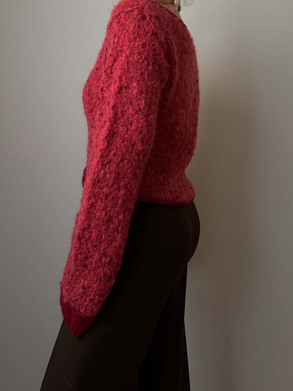 Pure wool embroidered strawberry cardigan