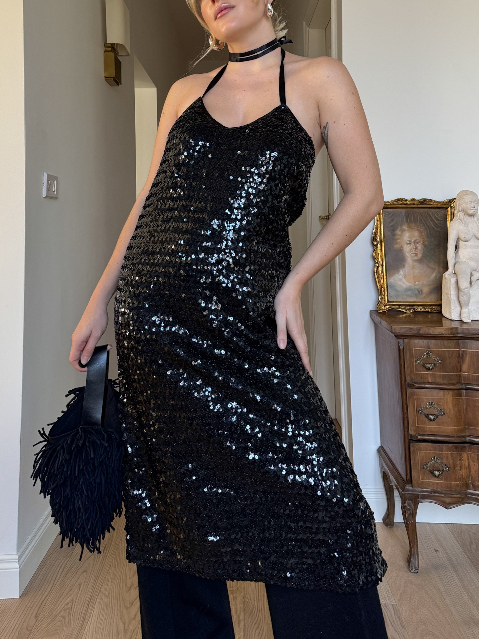 Sequins black dress