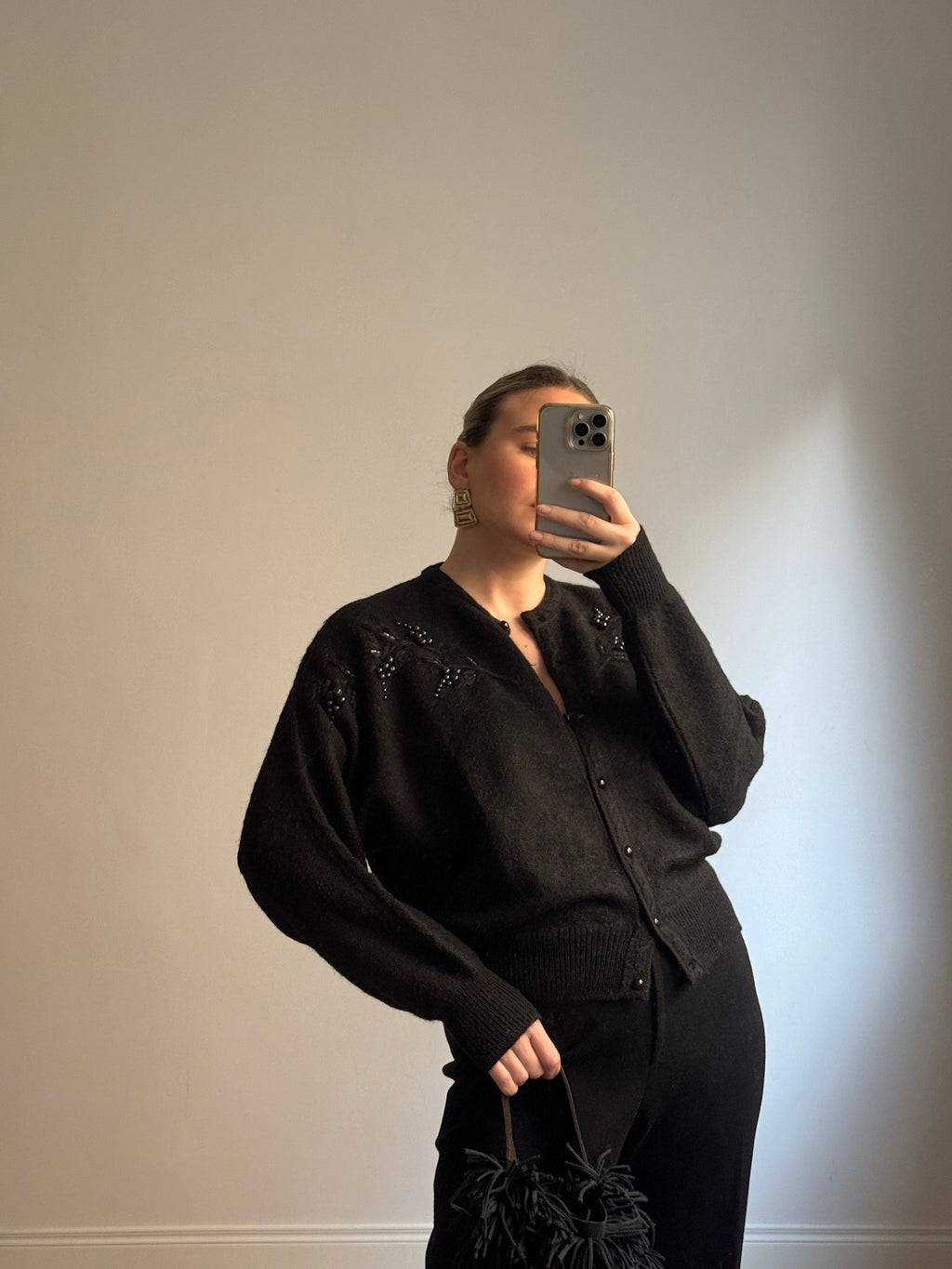 Alpaca black cardigan
