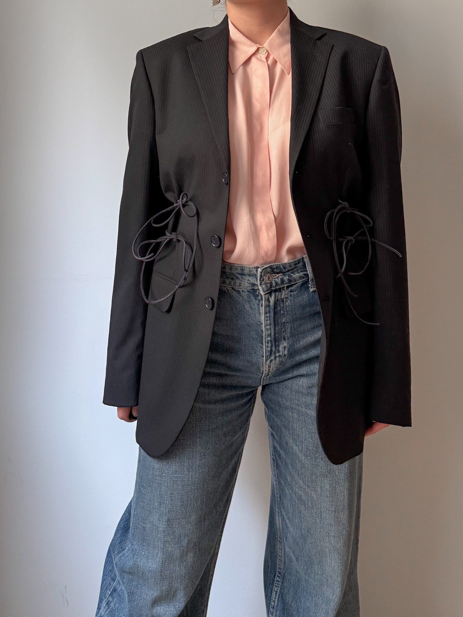 Brando pinstried dark blue blazer