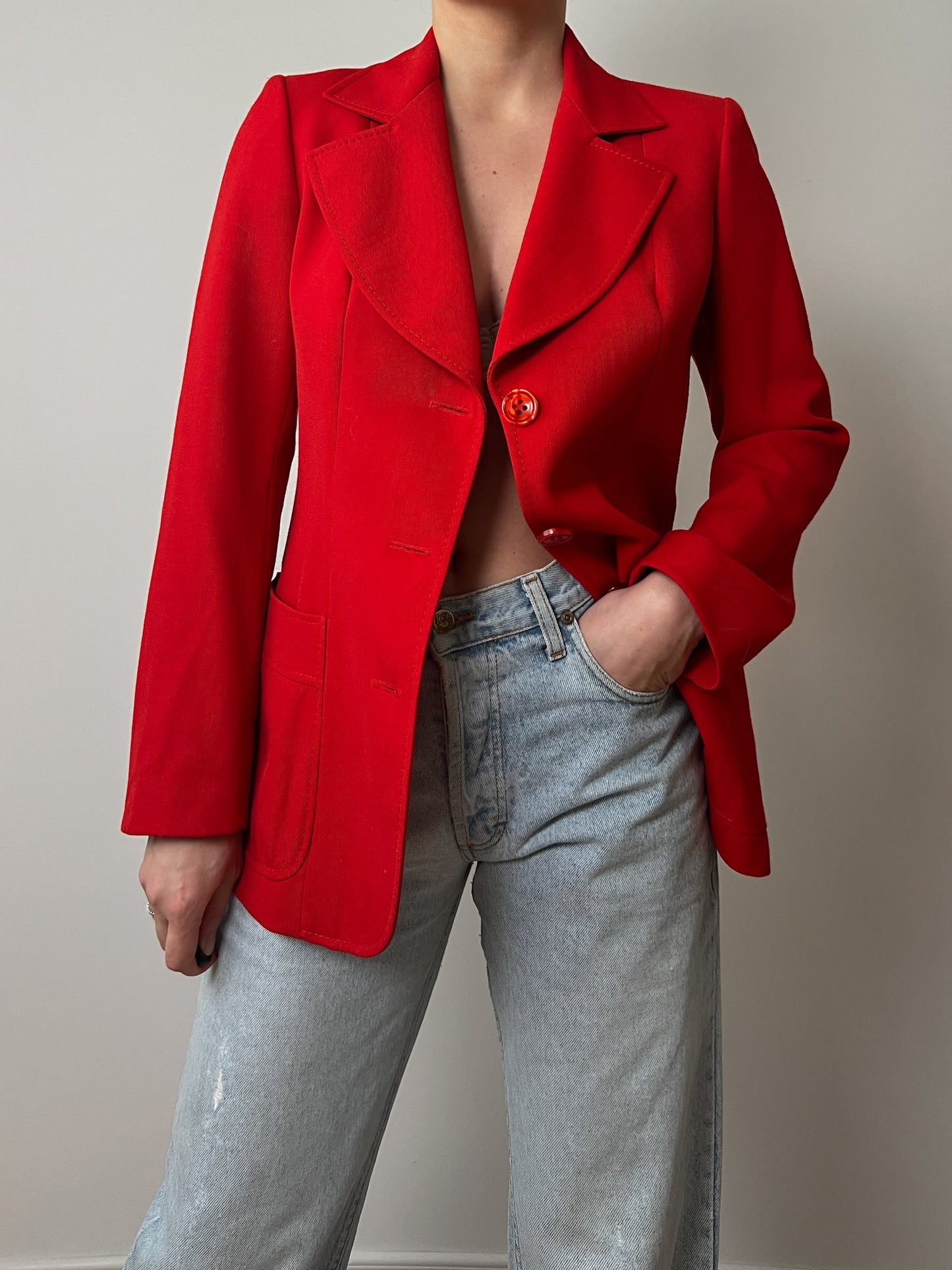 Pure wool red blazer