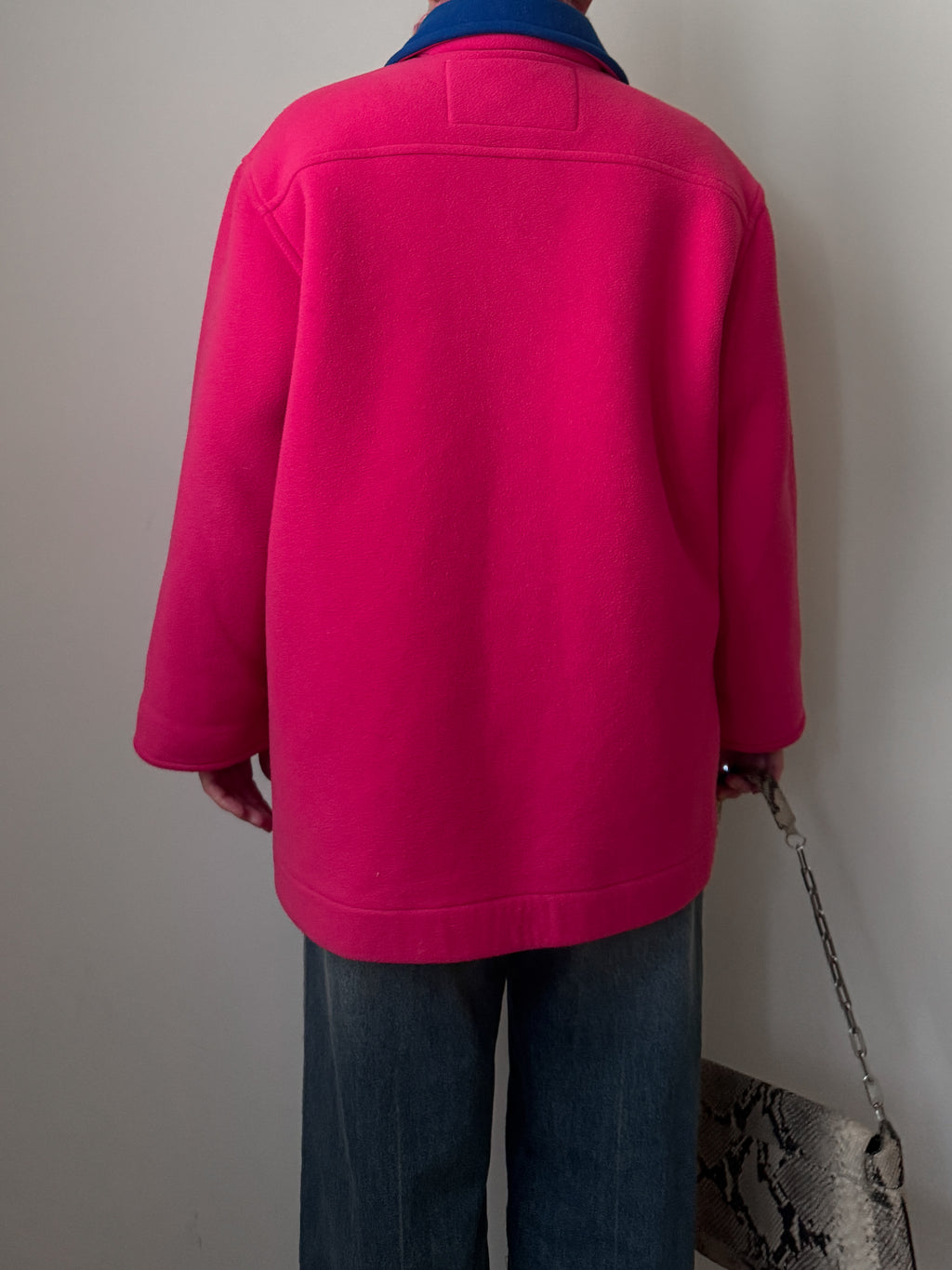 90s pink fleece duffle jacket