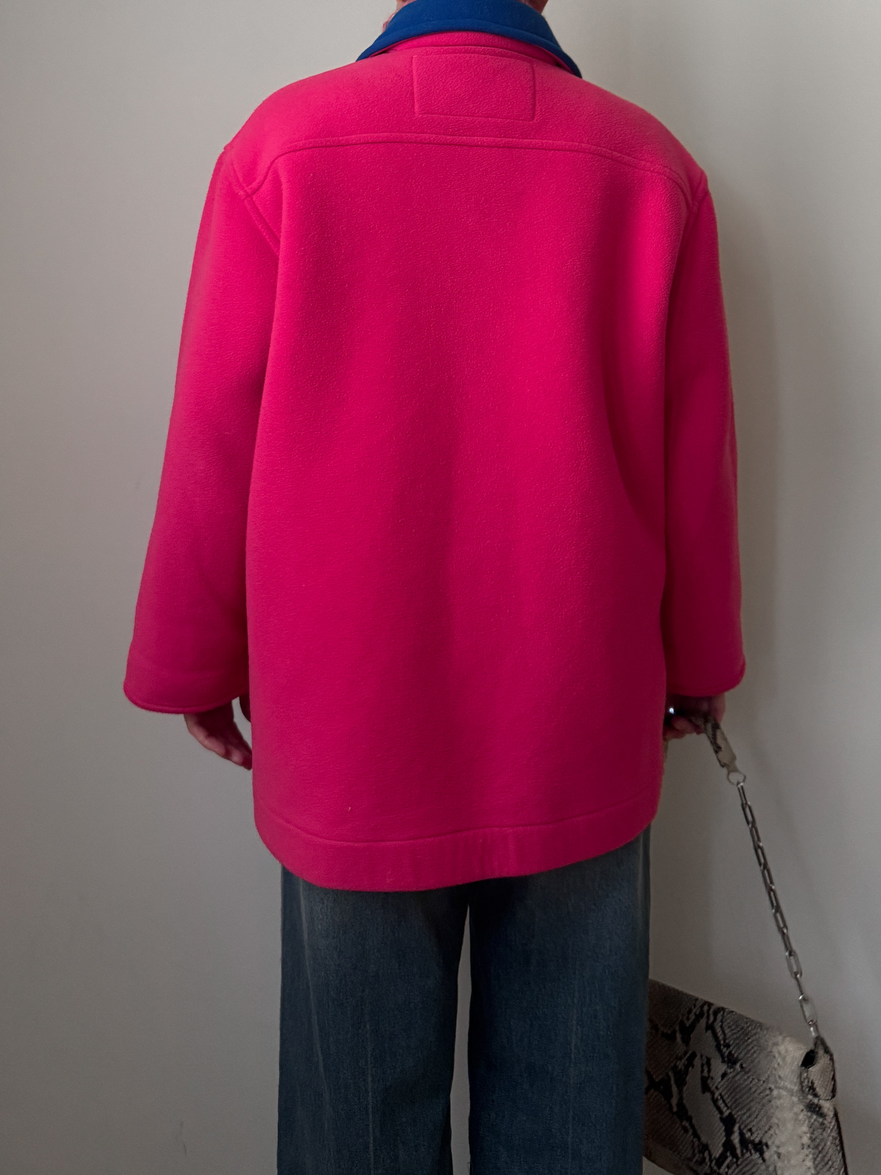 90s pink fleece duffle jacket