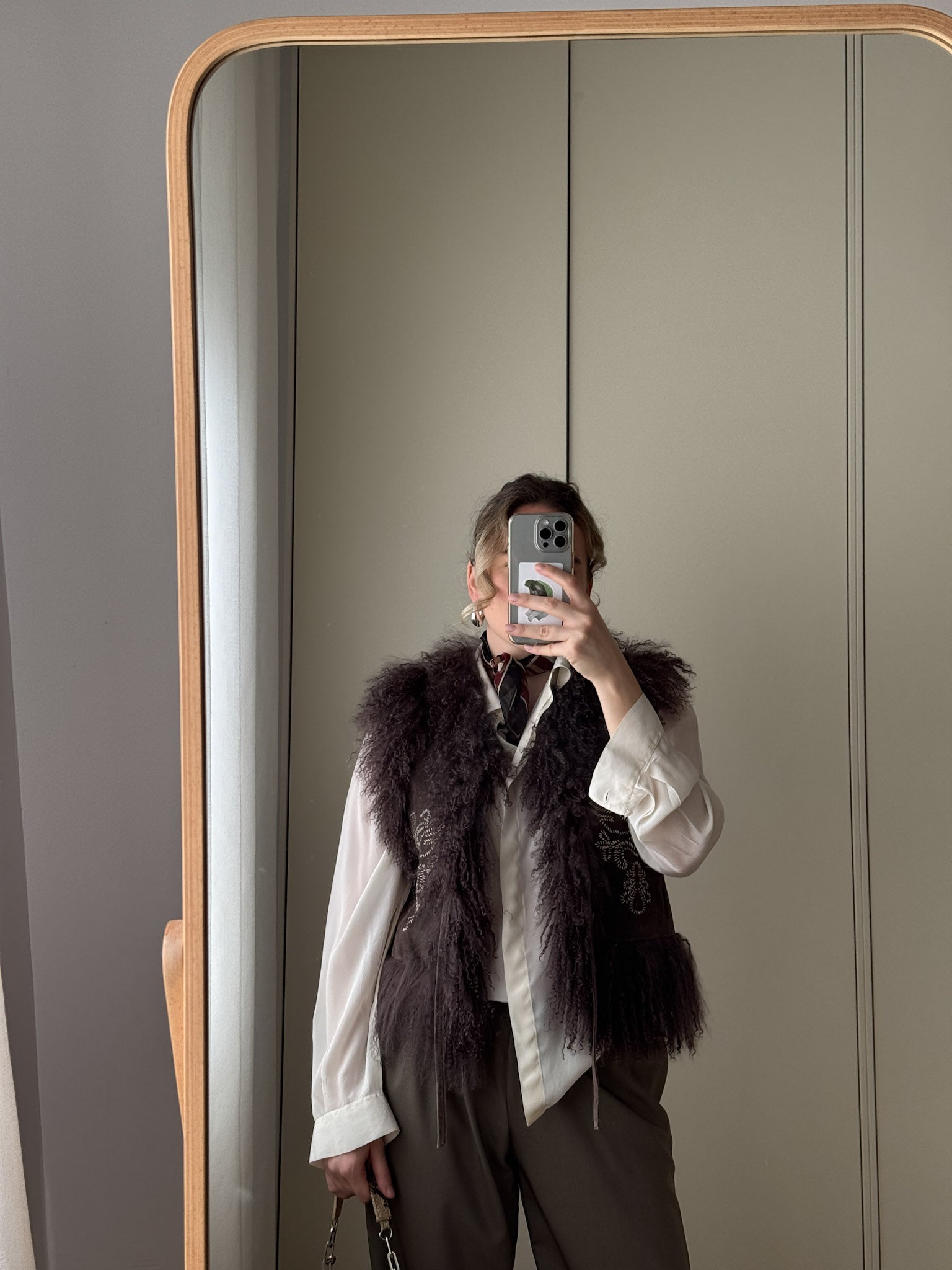 Mongolia and suede gilet