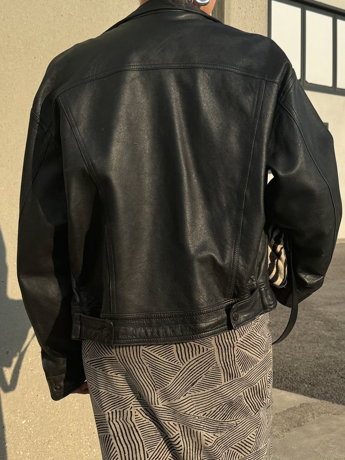 Real leather bomber jacket