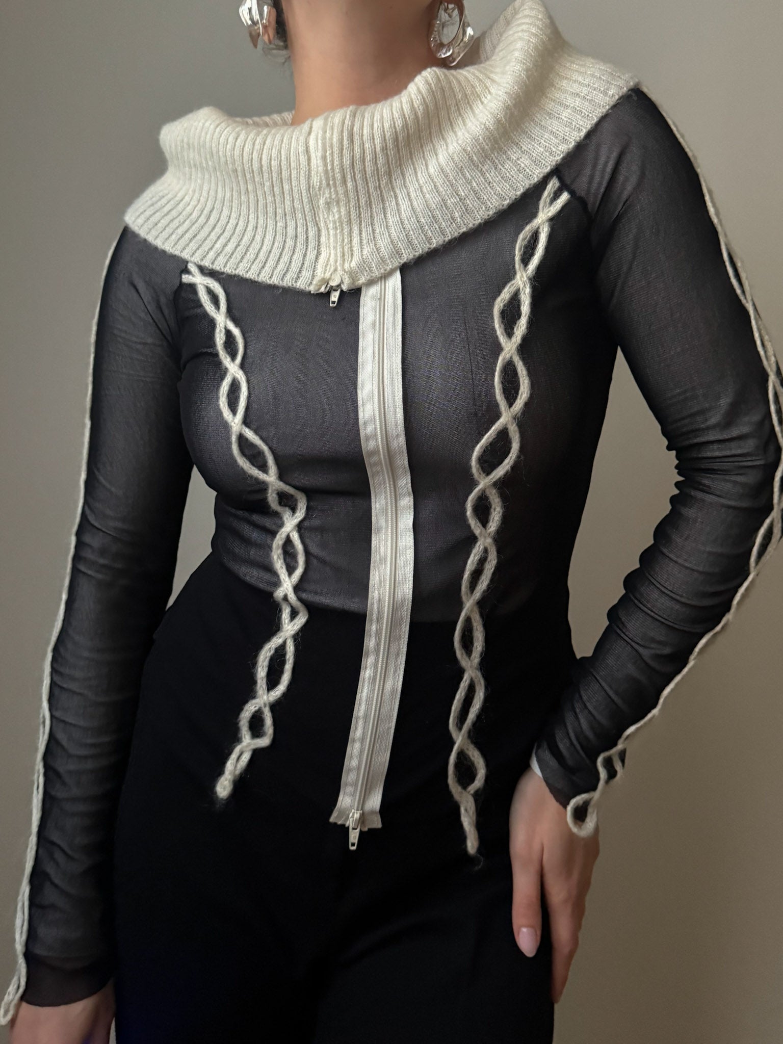 Wool and mesh top