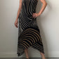 Pure viscose black and beige dress