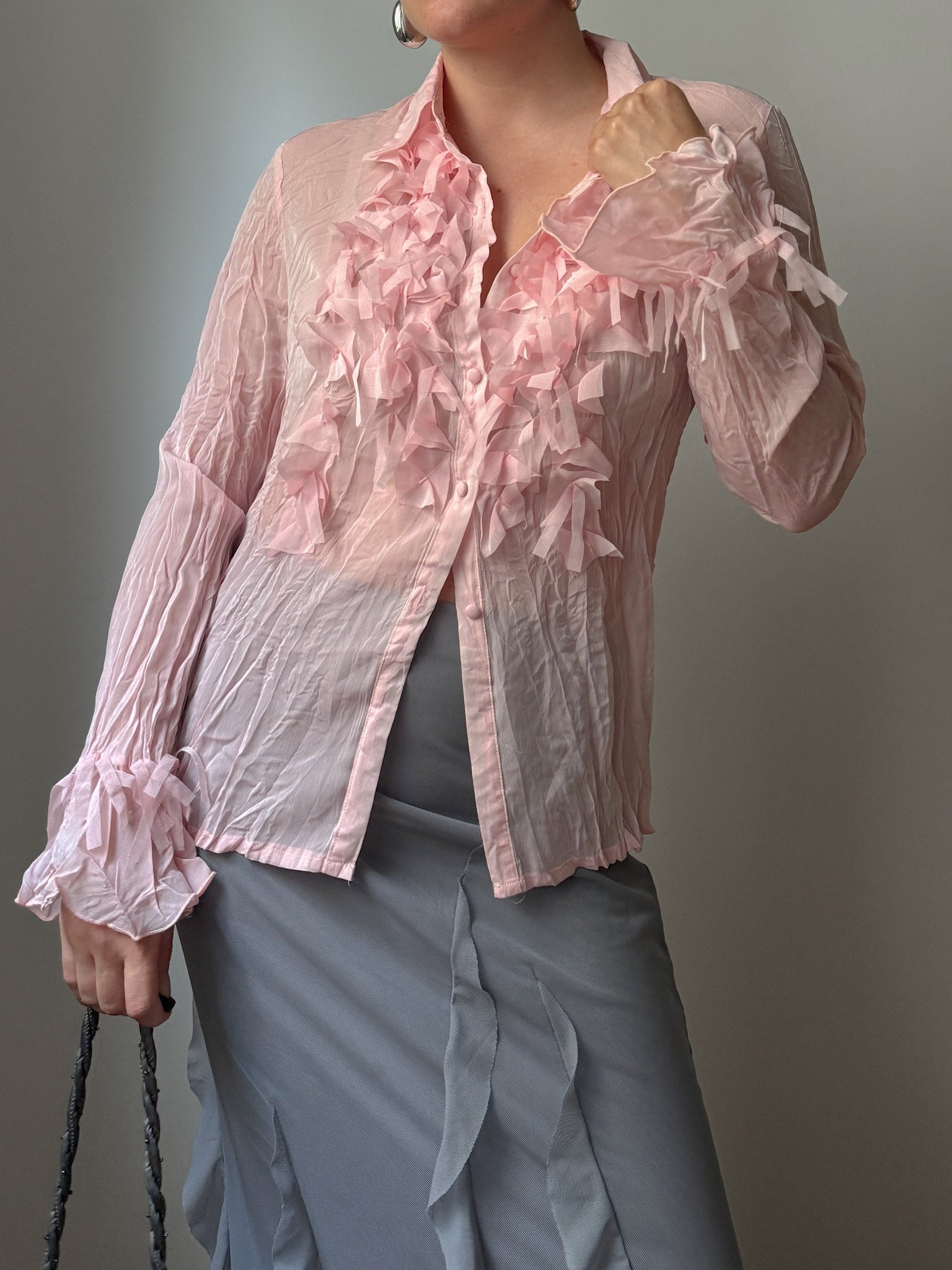 Viscose blend pink shirt