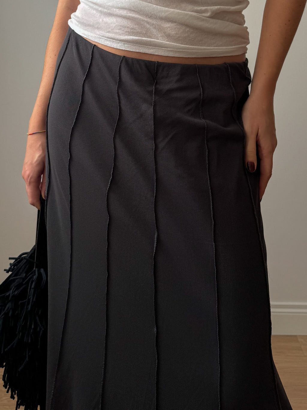 Mesh dark grey skirt