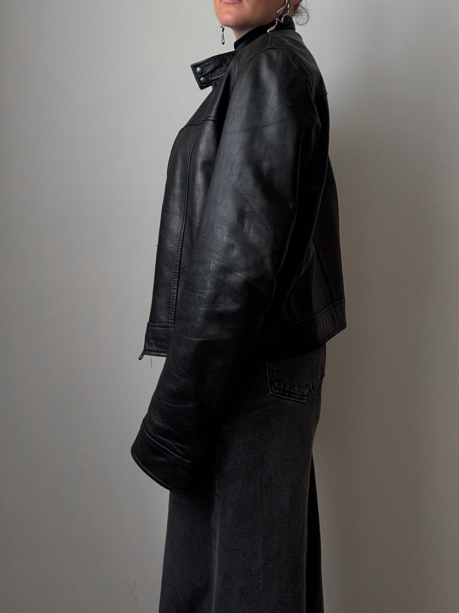 Real leather black jacket
