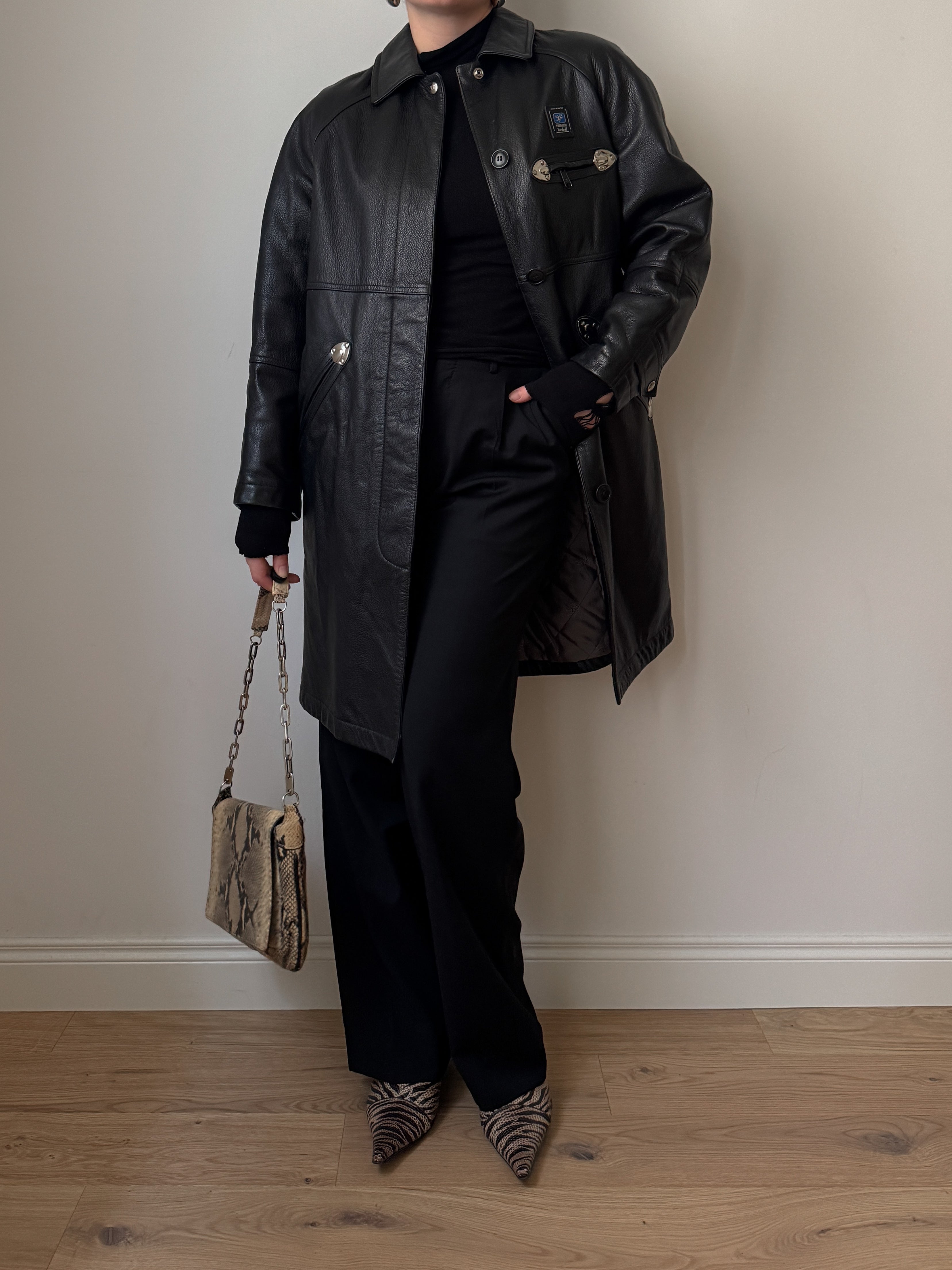 Piero Guidi leather black jacket