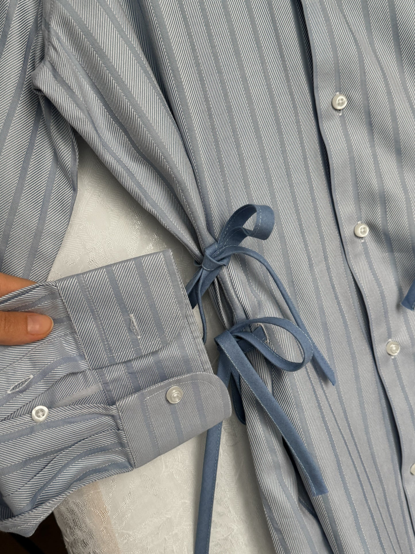 Isotta striped blue cotton