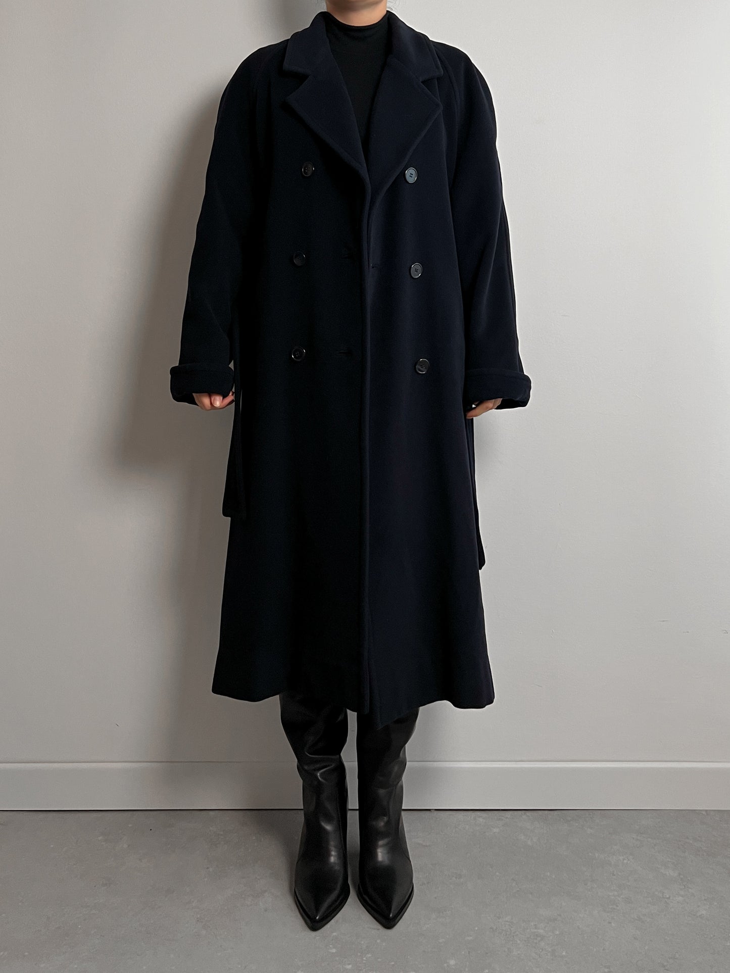 Pure wool blue long coat