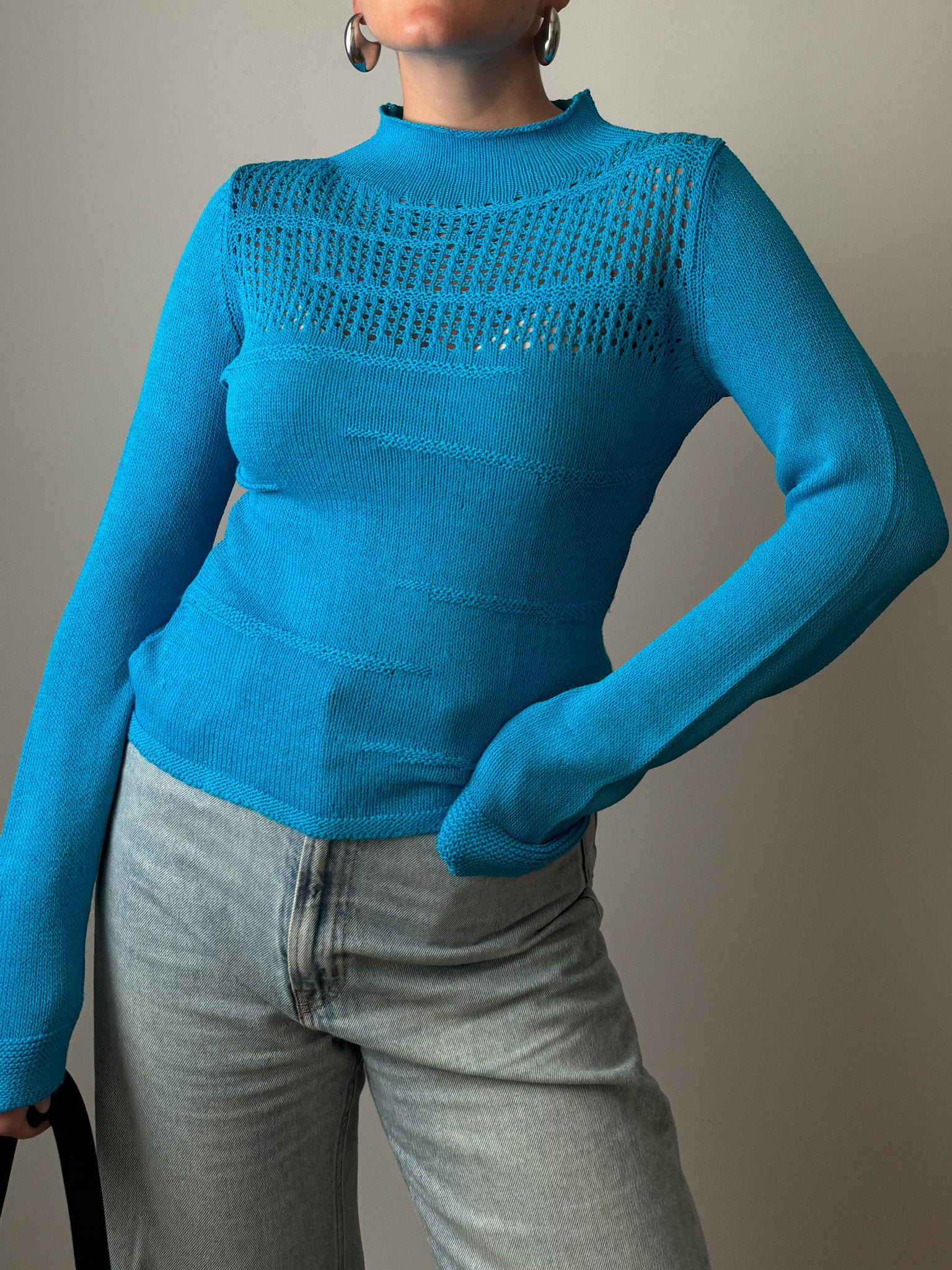 Rayon viscose blue top