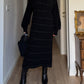 Lambswool, angora and strass black dress