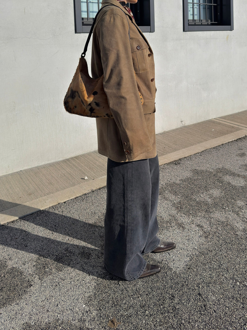 Real suede taupe jacket