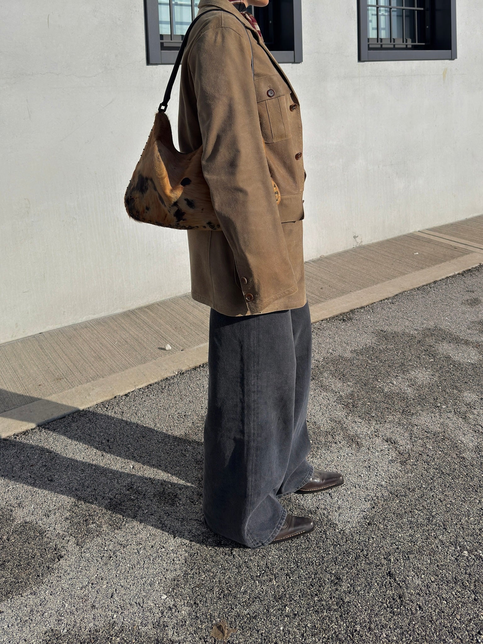 Real suede taupe jacket