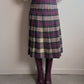 Pure wool pleated pink tartan skirt