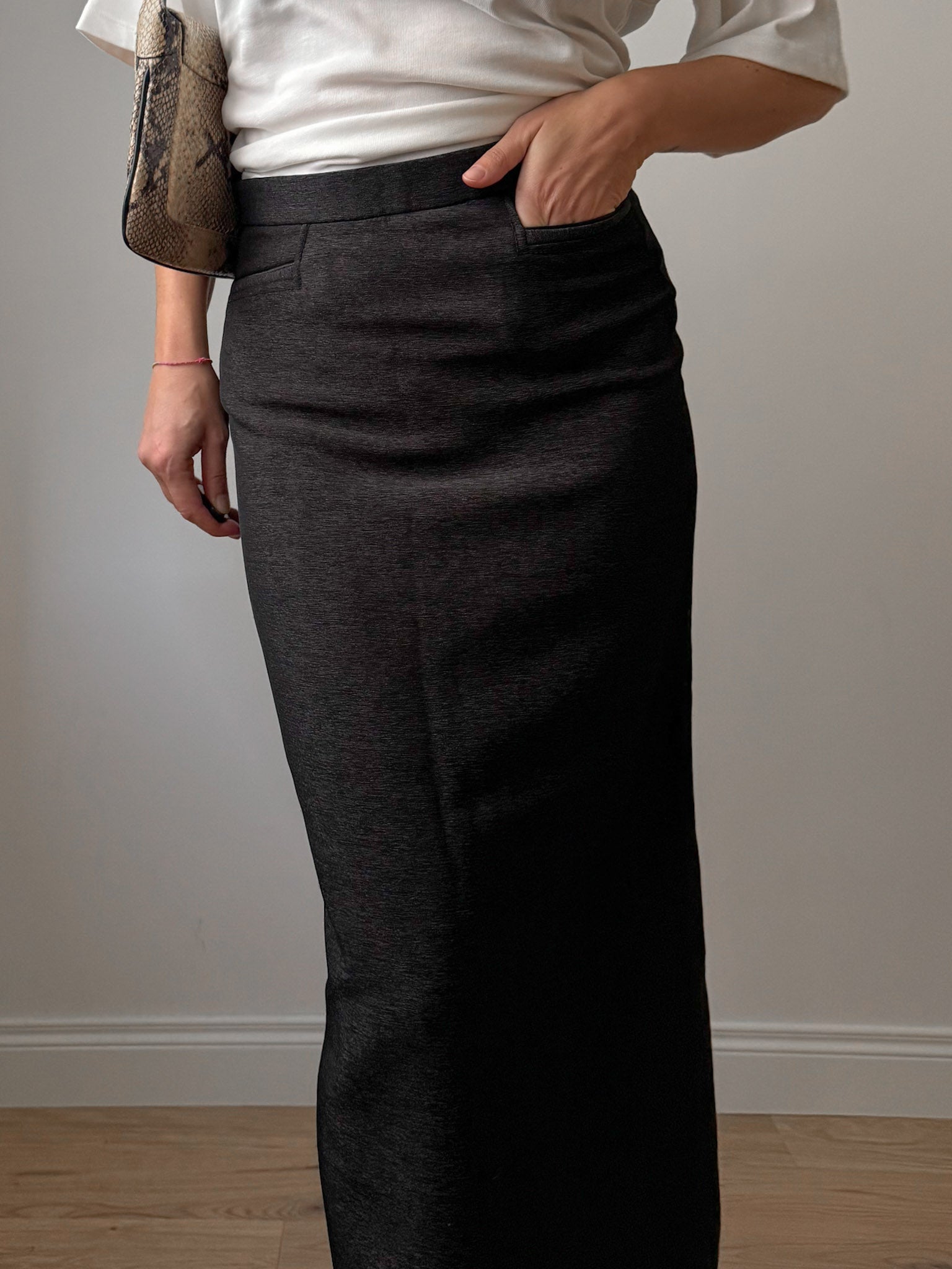 Anthracite longuette skirt