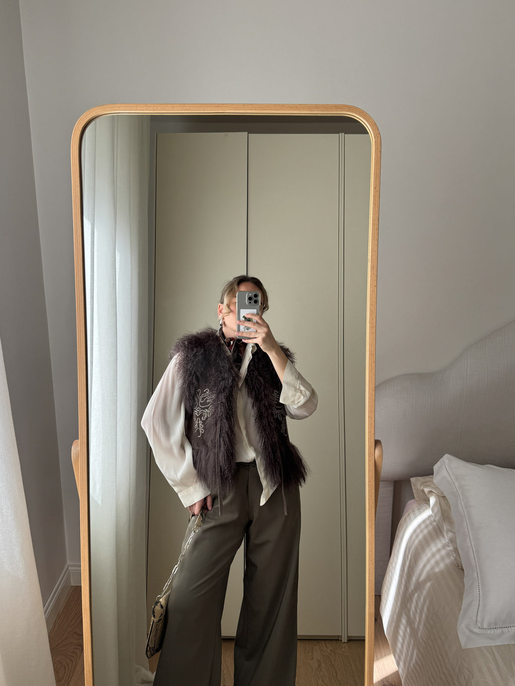 Mongolia and suede gilet