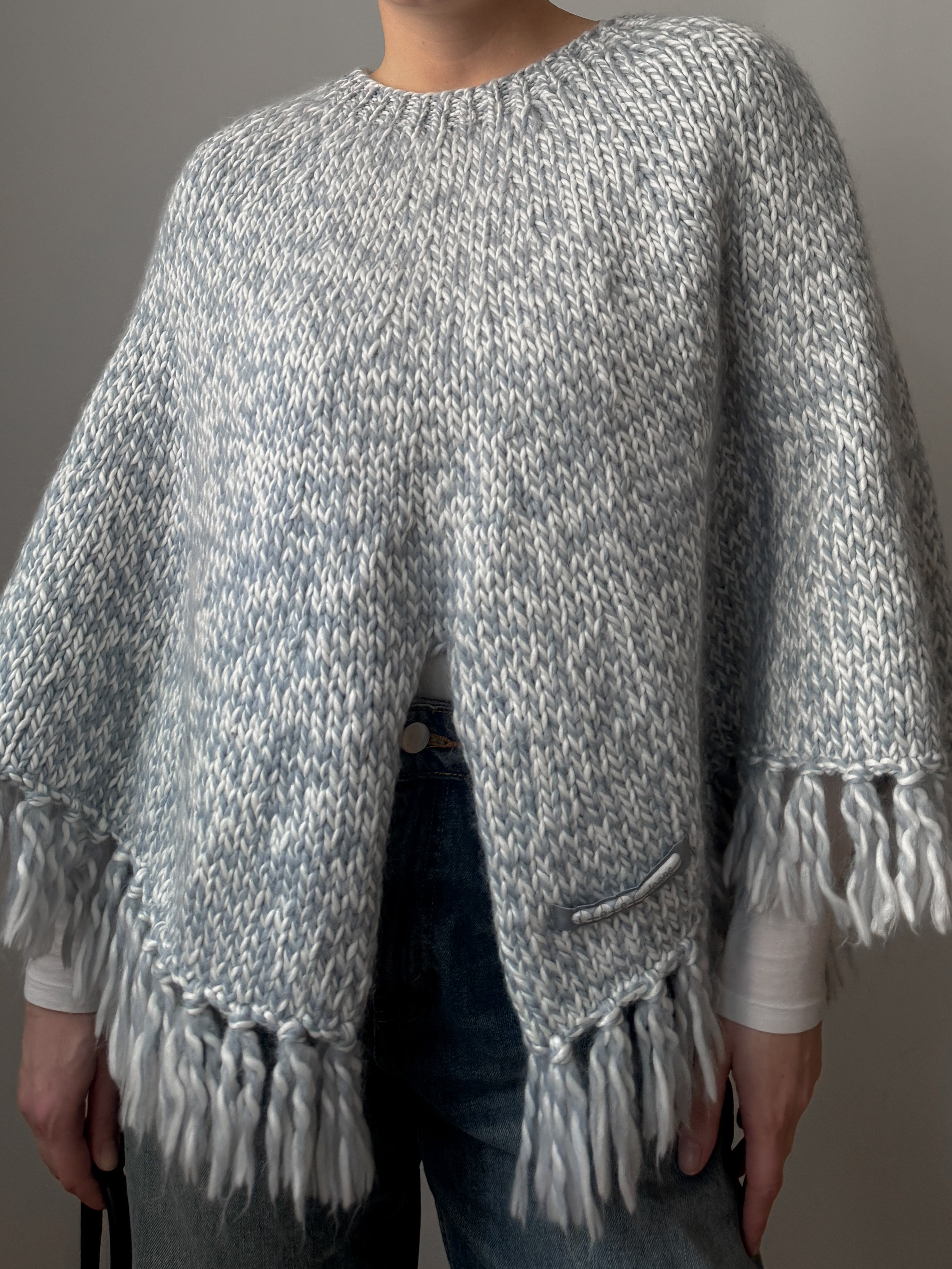 Wool blend melange cloak