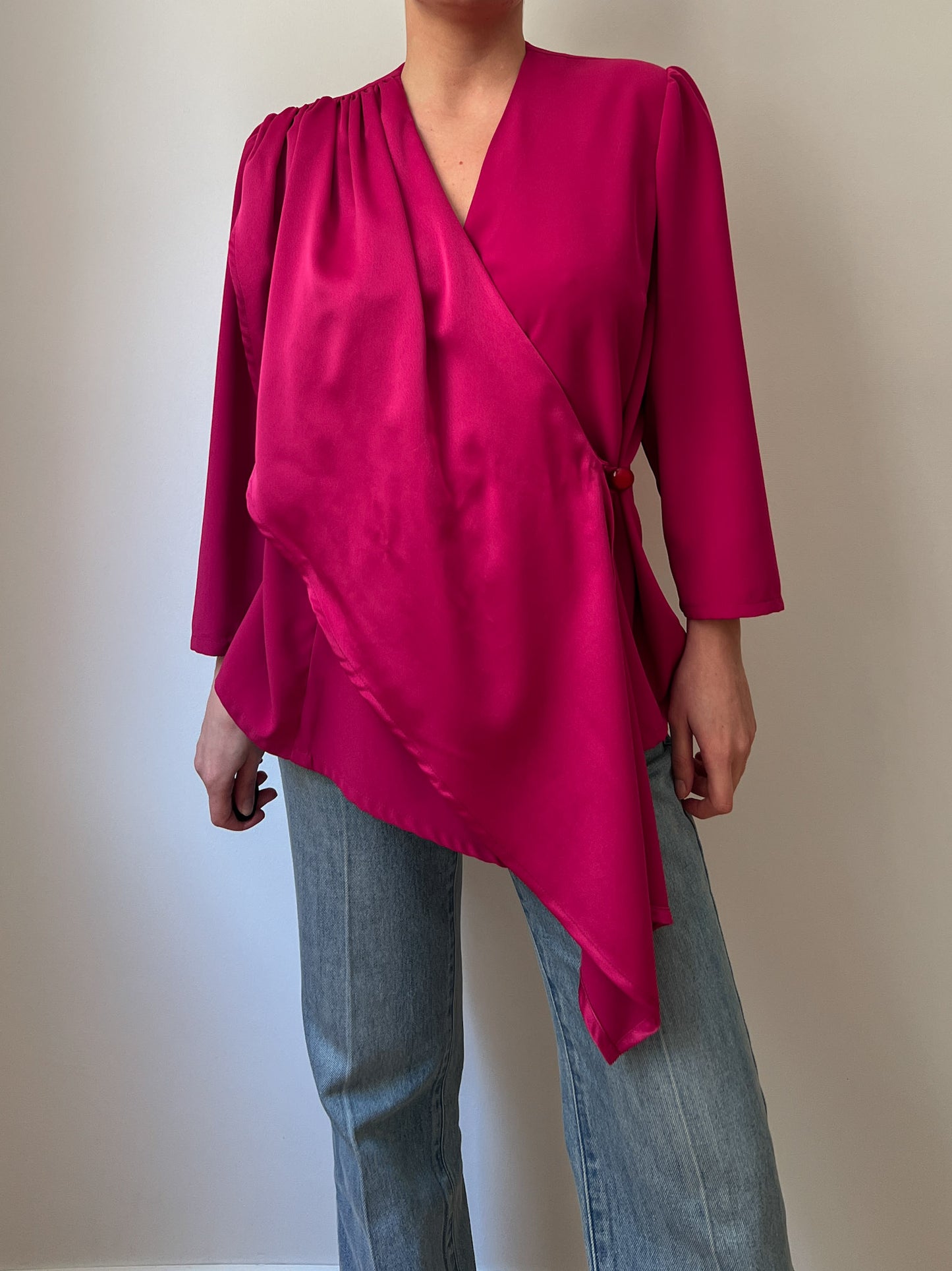 Pure silk cyclamen blouse