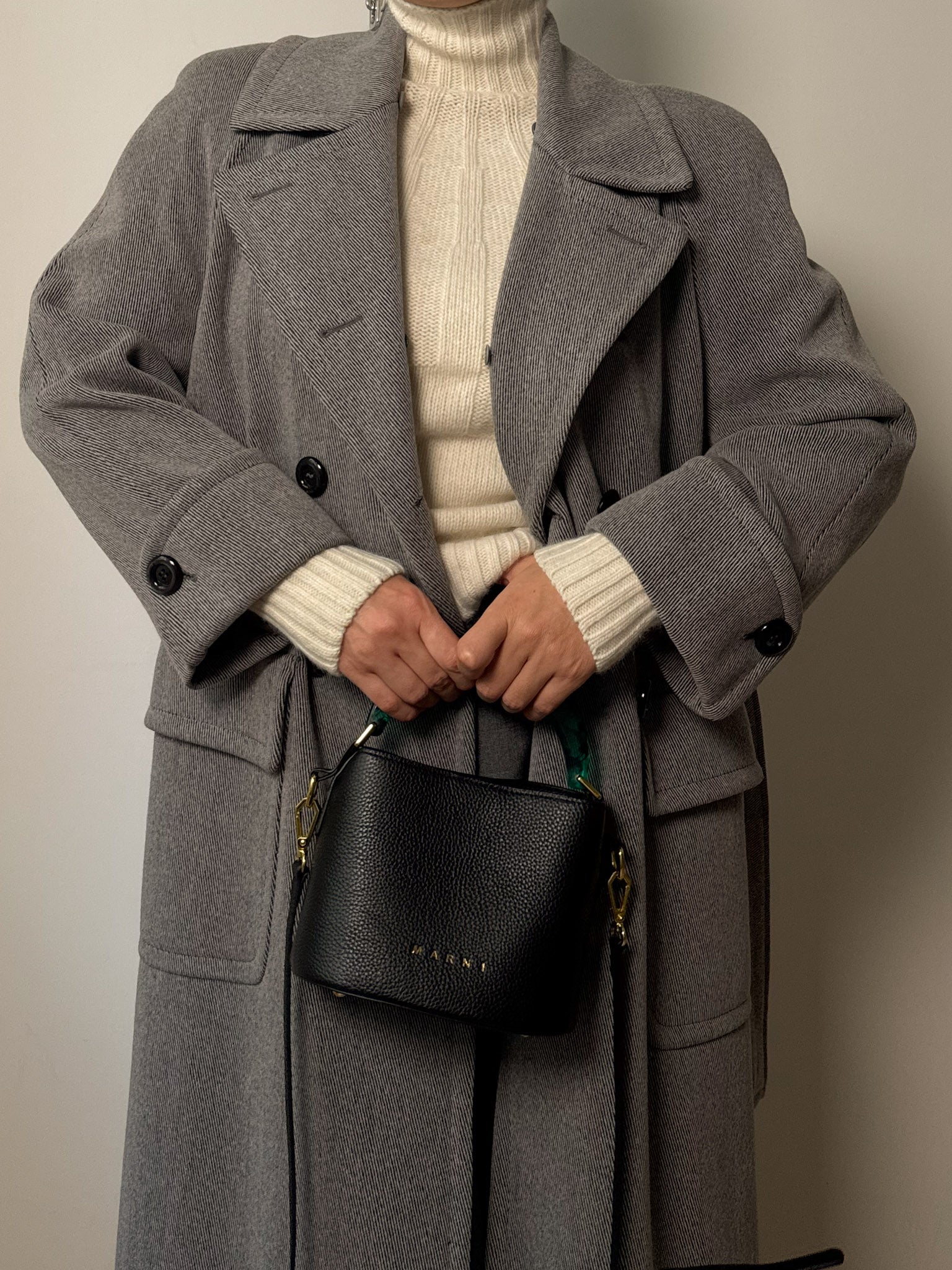 Pure wool twill coat
