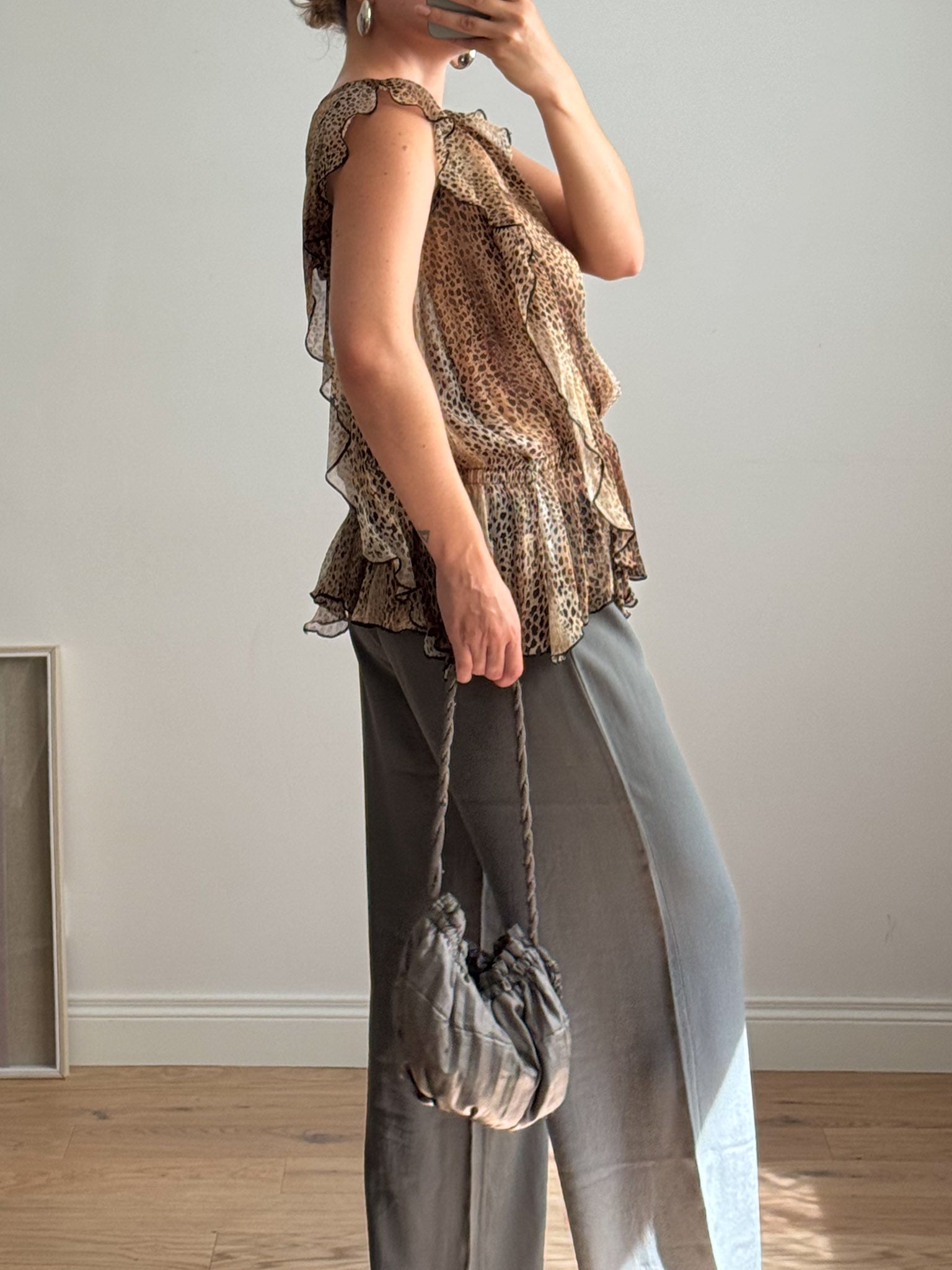 Pure viscose animalier top