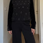 Velvet and strass black blouse