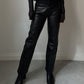 Real leather black pants