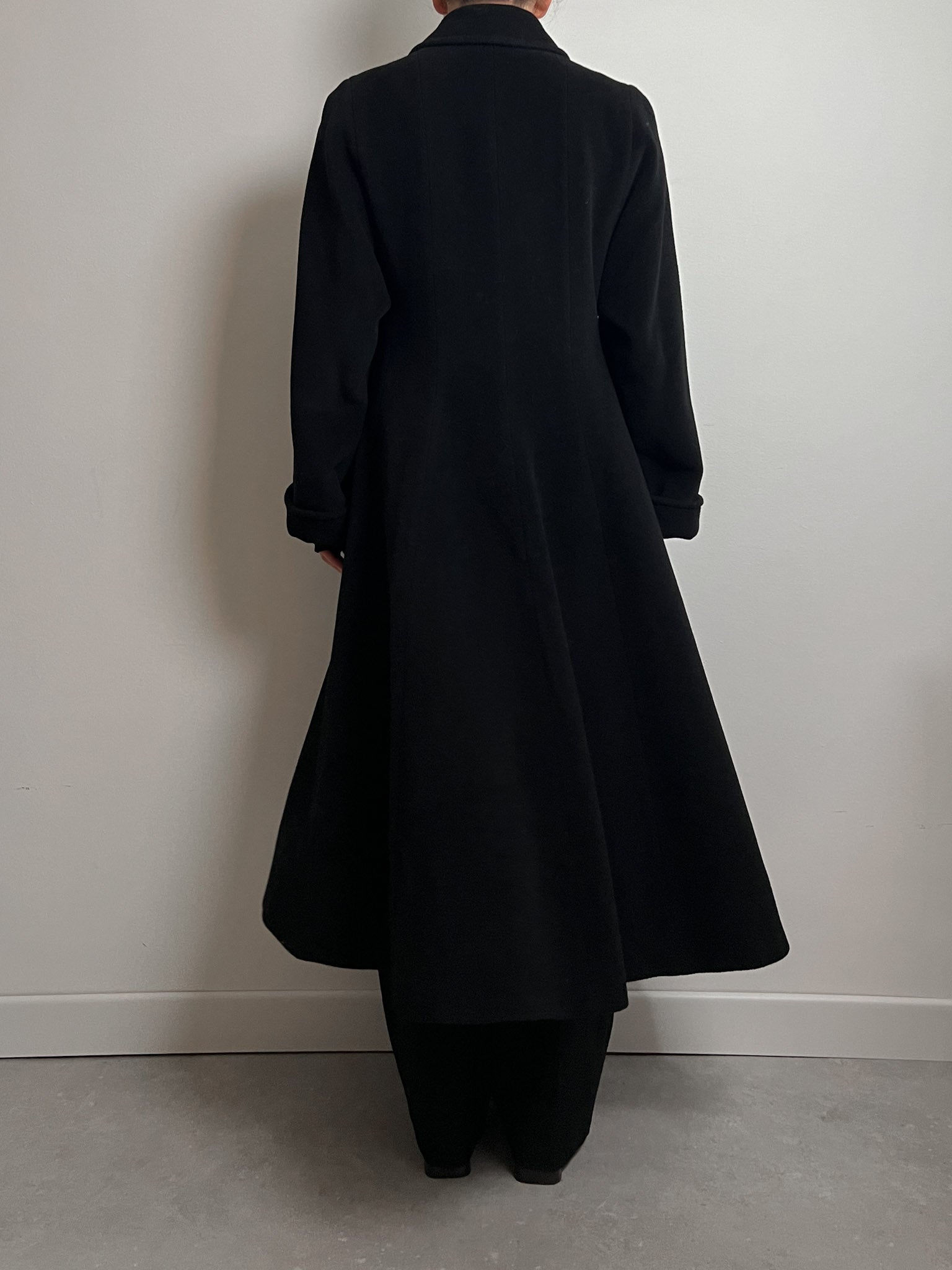Wool and cashmere black coat