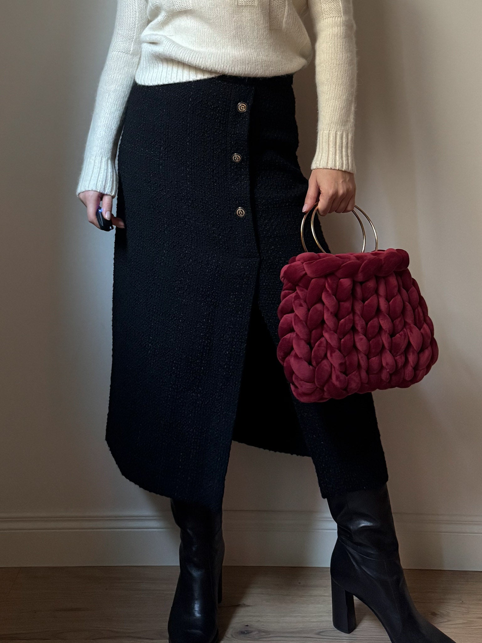 Marella wool blend black skirt