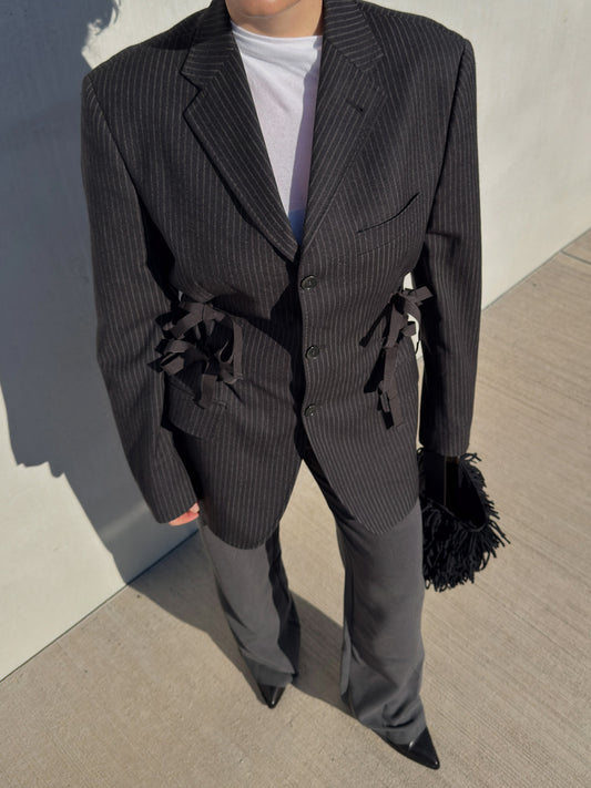 Brando pinstriped anthracite wool (Michael&son)