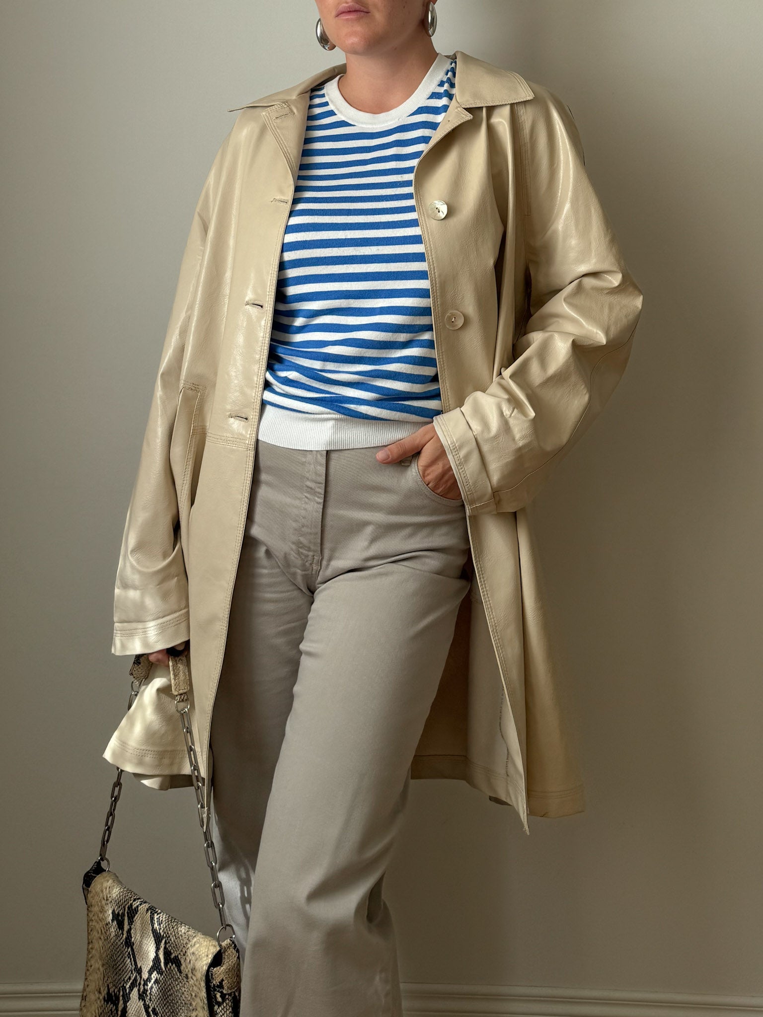 Cream raincoat