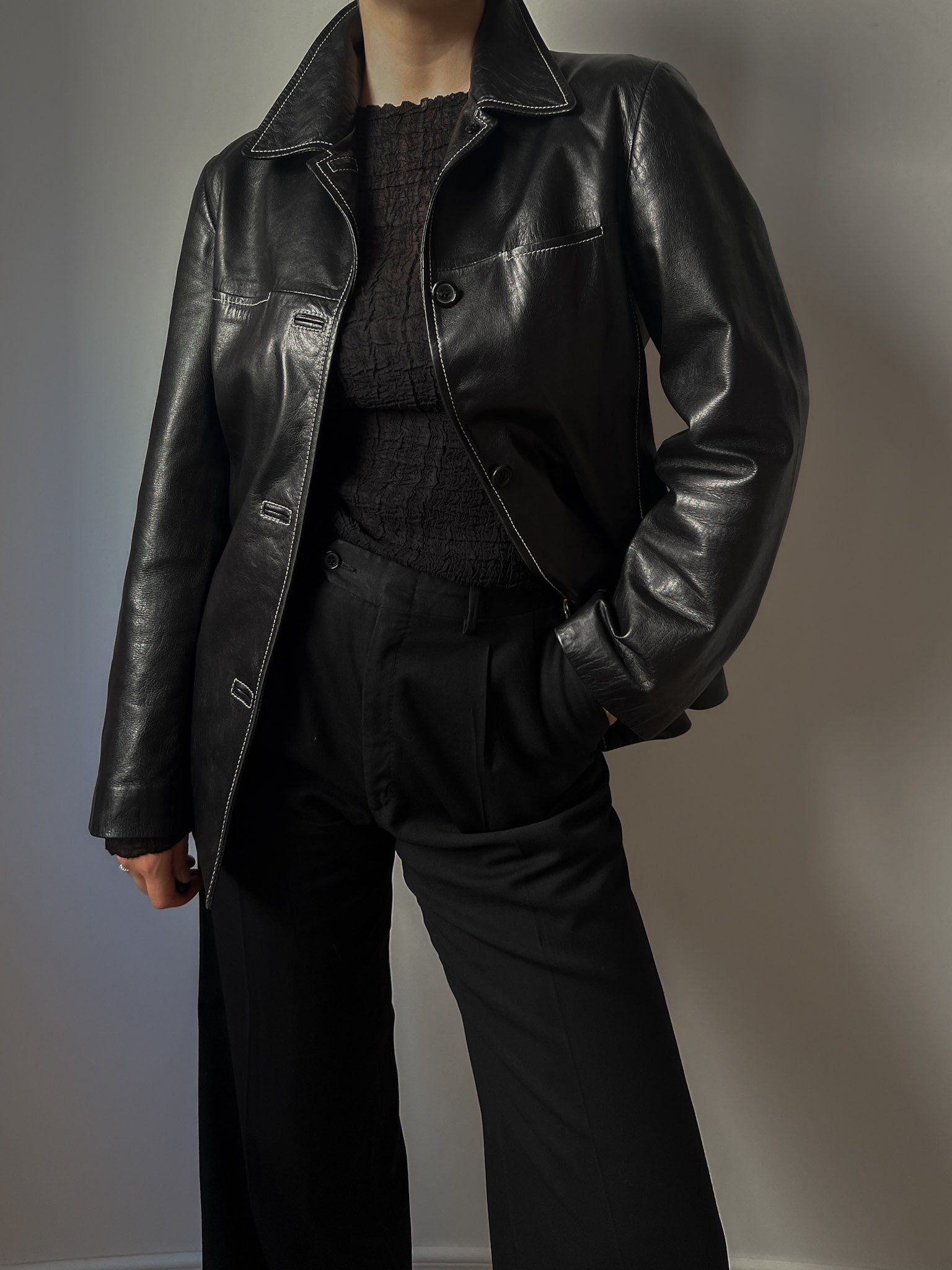 Real leather black jacket