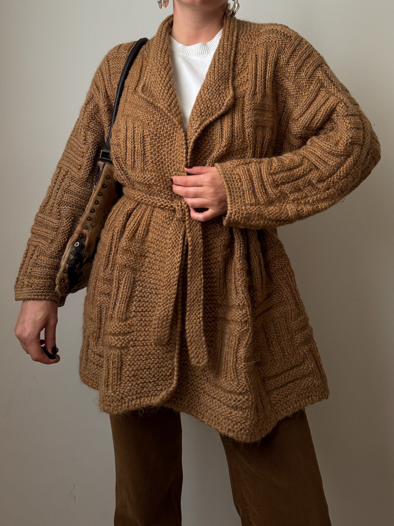 Pure wool embroidered cardigan