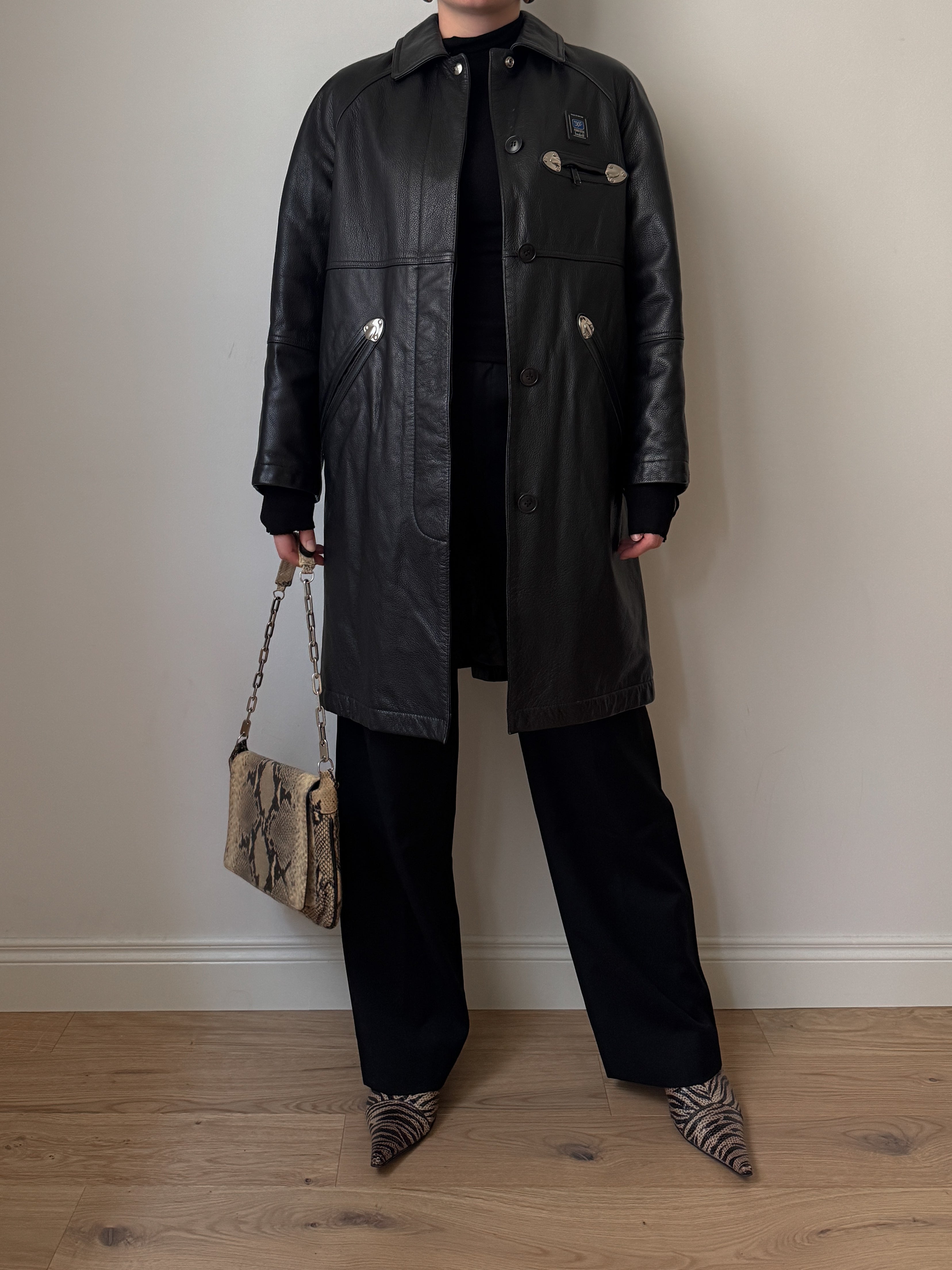 Piero Guidi leather black jacket