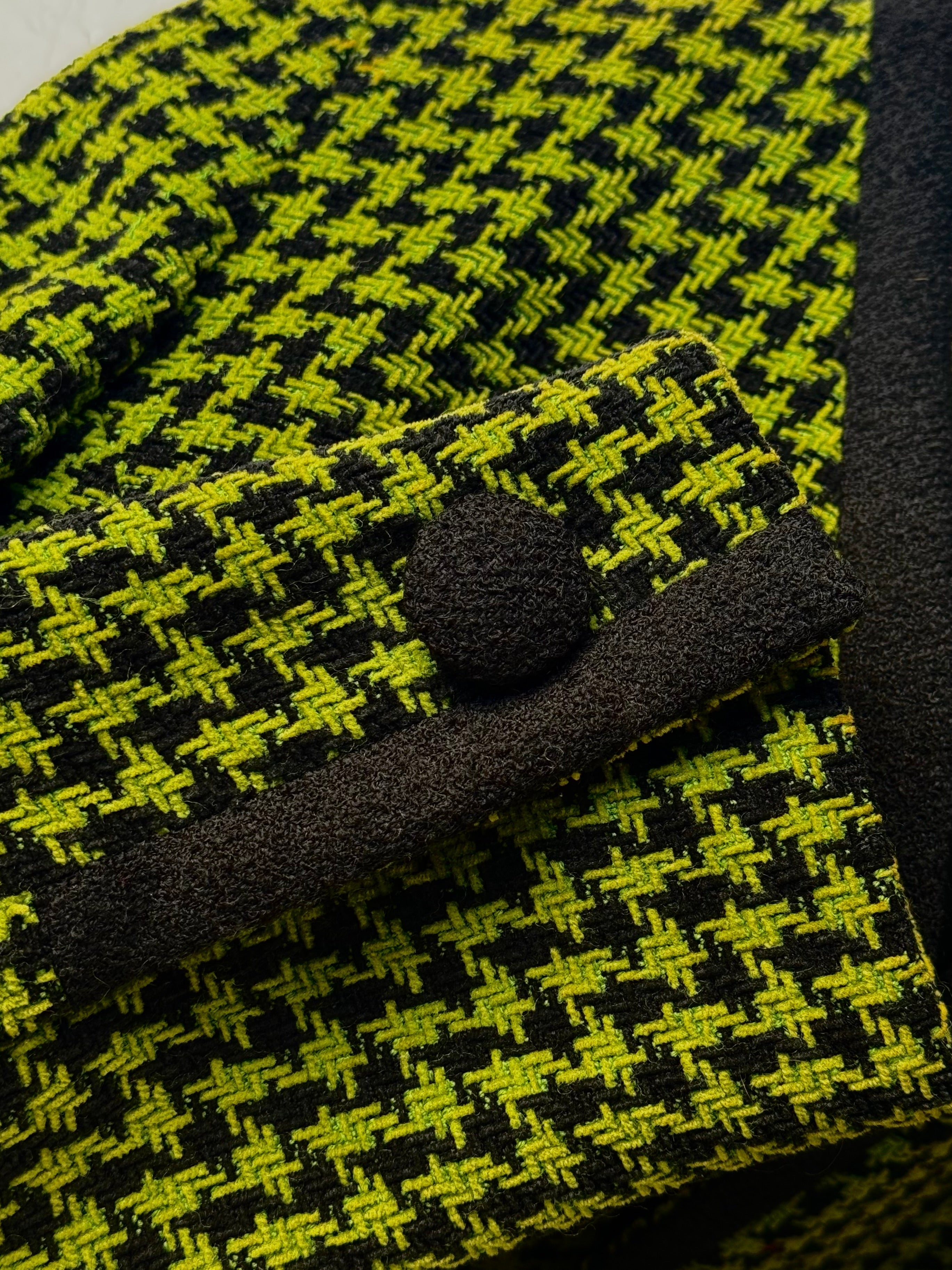Pied de poule green and black jacket