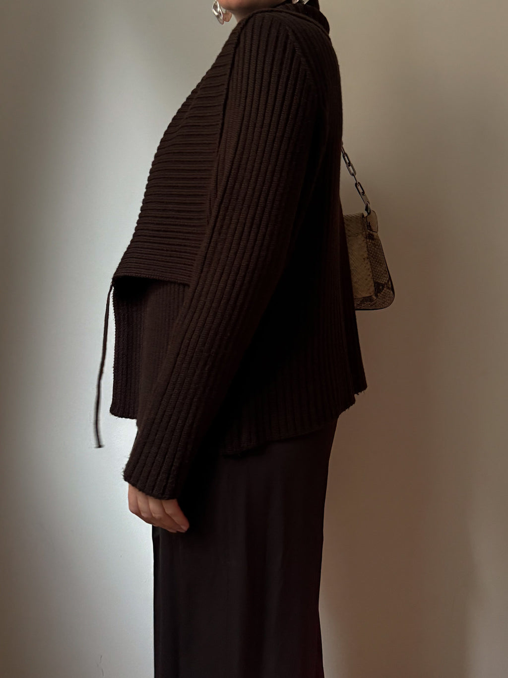 Pure wool brown cardigan