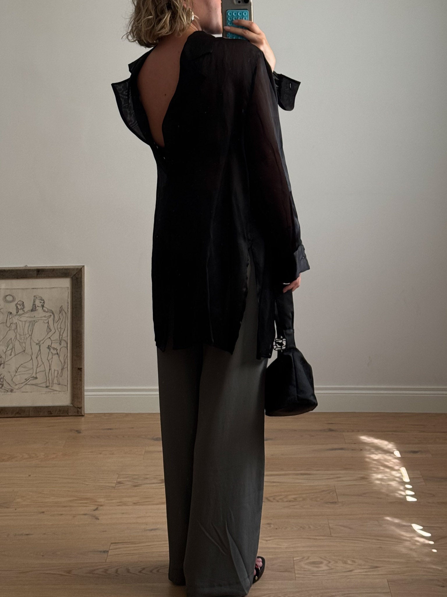 Pure silk black shirt