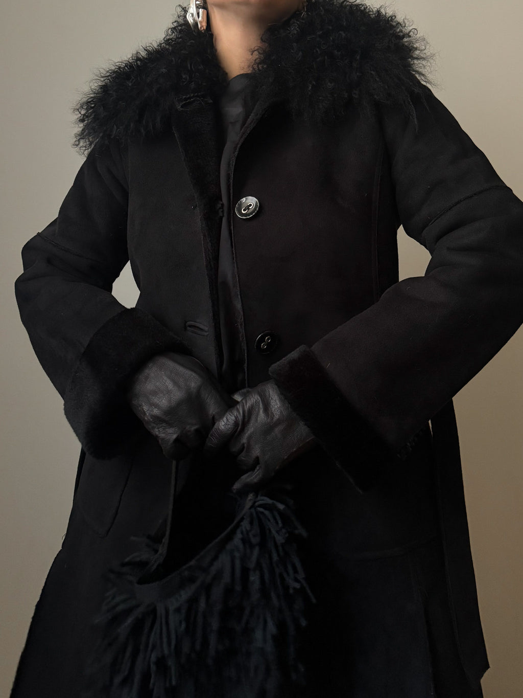 Faux fur and mongolian long coat