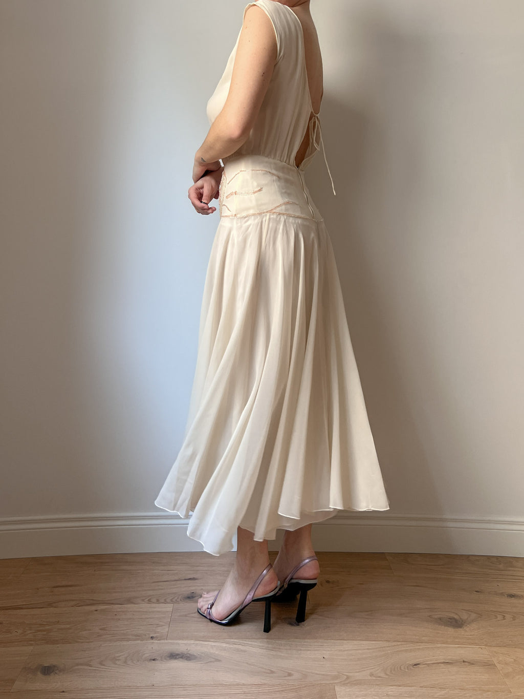Pure silk romantic dress