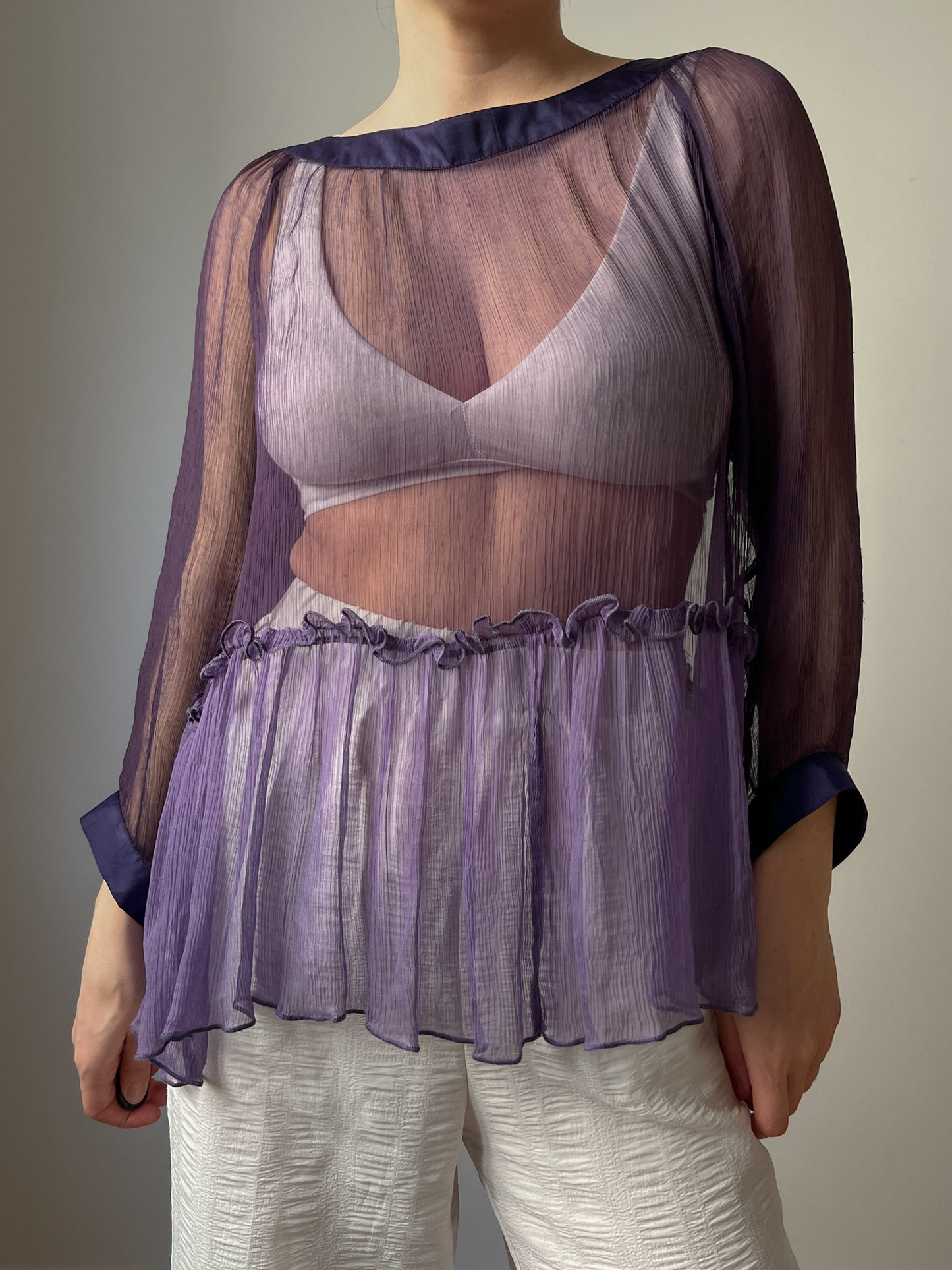 Seventy pure silk purple blouse