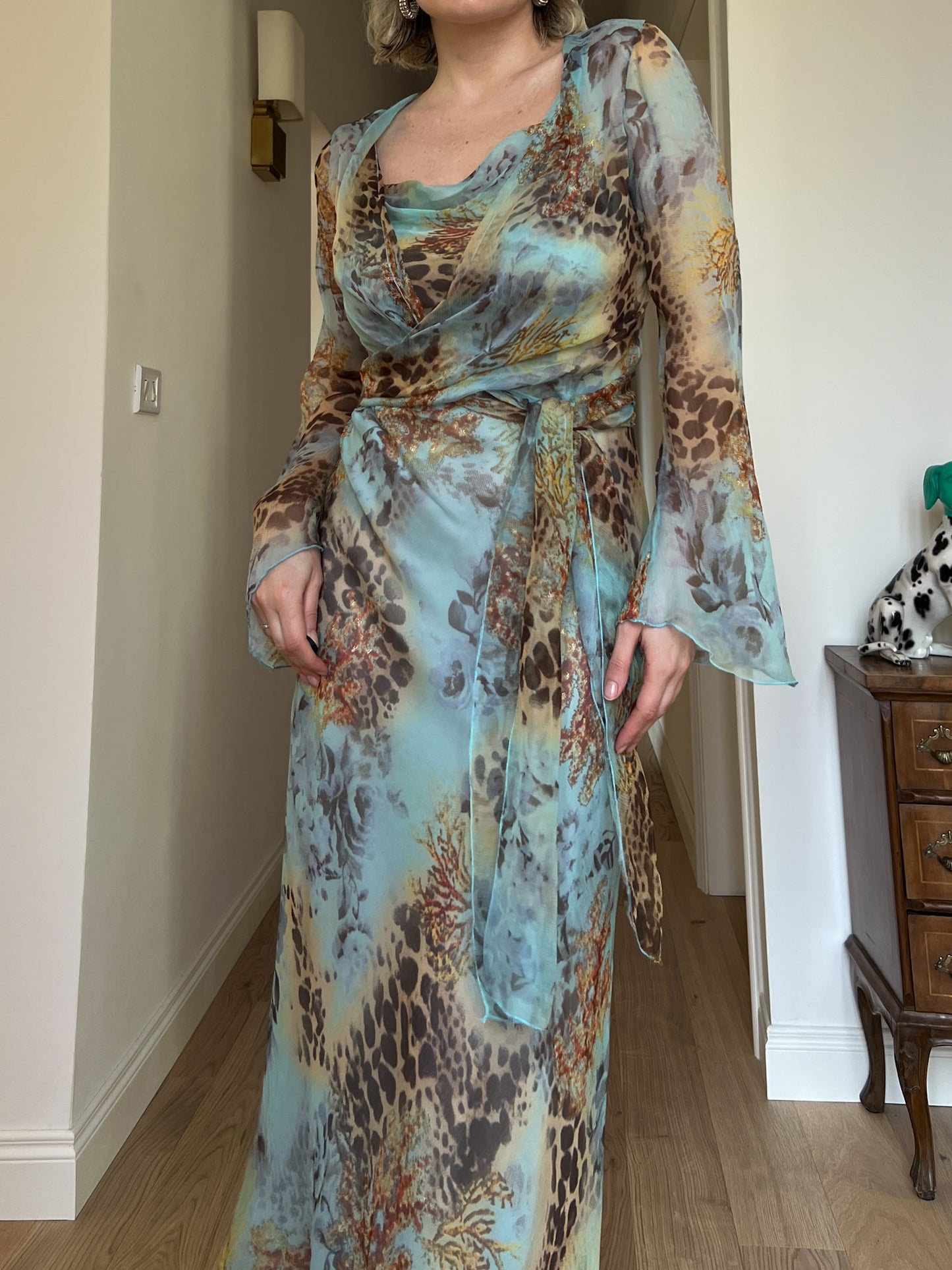 Pure silk animalier dress